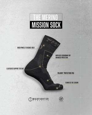 Warfighter Athletic Mission Merino Sock - Black