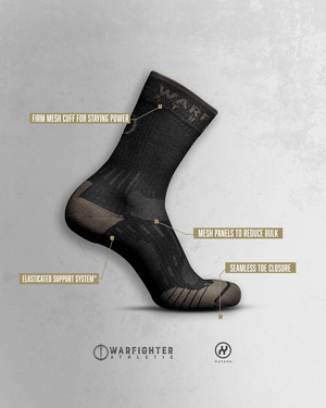 Warfighter Athletic Tactical Training Sock - Black
